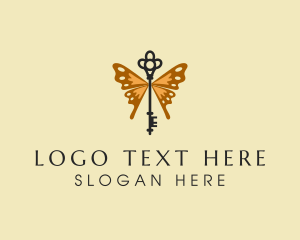 Moth - Elegant Wing Key logo design
