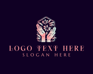 Bloom - Flower Hand Wellness logo design