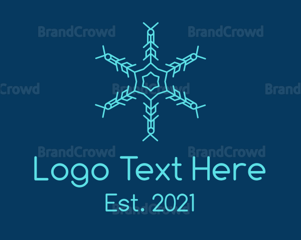 Blue Snowflake Pattern Logo