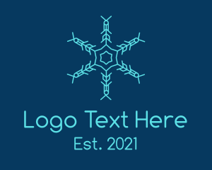 Ice - Blue Snowflake Pattern logo design