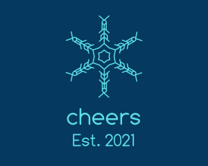 Snow - Blue Snowflake Pattern logo design