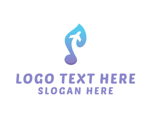 Music - Music Airplane Note logo design