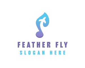 Music Airplane Note logo design