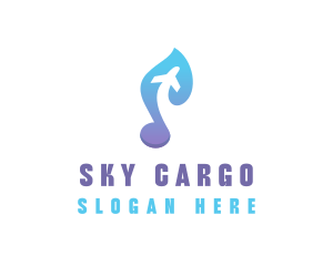 Music Airplane Note logo design