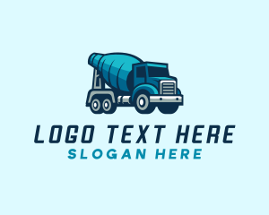 Worker - Cement Mixer Truck logo design