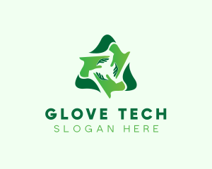 Glove - Nature Recycle Hands logo design