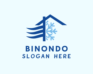 Wind - House Snowflake Breeze logo design