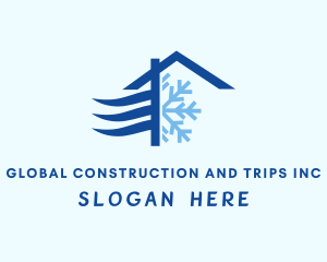 Refrigeration - House Snowflake Breeze logo design