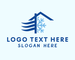 Hvac - House Snowflake Breeze logo design