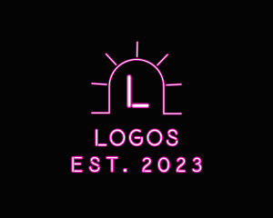 Letter - Bright Neon Bar logo design
