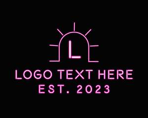 Hollywood - Bright Neon Bar logo design