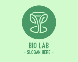 Biology - Green Organic Wine Glass logo design