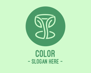 Alchohol - Green Organic Wine Glass logo design