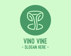 Wine - Green Organic Wine Glass logo design