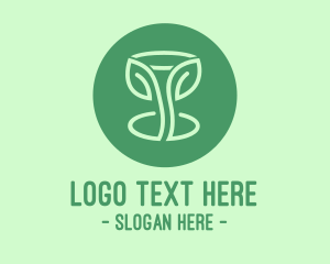 Biology - Green Organic Wine Glass logo design