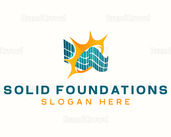 Solar Panel Renewable Energy Logo