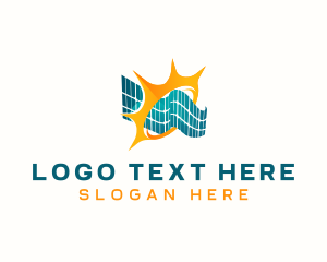 Electric - Solar Panel Renewable Energy logo design