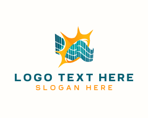 Solar Panel Renewable Energy Logo