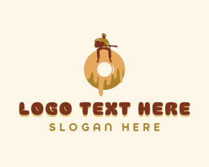 Music Lounge - Donut Cafe Musician logo design