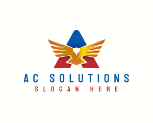 Flying American Eagle Letter A logo design