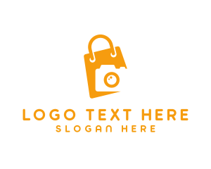 Negative Space - Camera Shopping Bag logo design