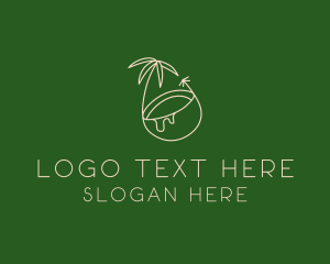 Relaxation - Tropical Coconut Tree logo design