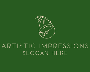 Tropical Coconut Tree logo design