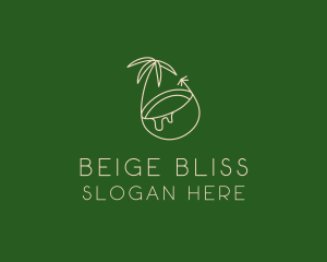 Beige - Tropical Coconut Tree logo design