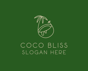 Coconut - Tropical Coconut Tree logo design