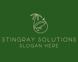 Tropical Coconut Tree logo design