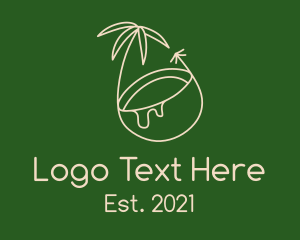Tropical - Tropical Coconut Tree logo design