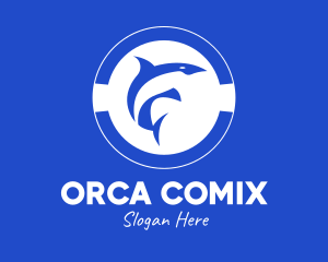 Blue Orca Dolphin logo design