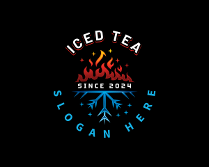 Fire Snowflake Heating logo design