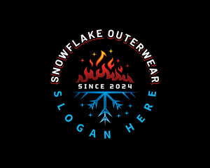 Fire Snowflake Heating logo design