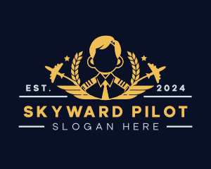 Pilot - Male Aviation Pilot logo design