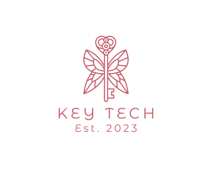 Butterfly Wings Key logo design