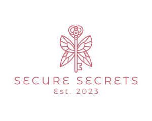 Confidential - Butterfly Wings Key logo design