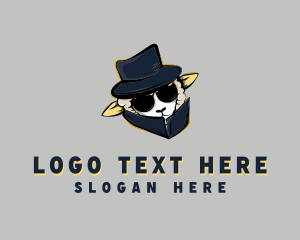 Wool - Secret Agent Sheep logo design