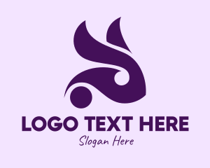 Purple Bunny Rabbit  logo design