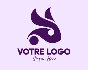 Purple Bunny Rabbit  Logo