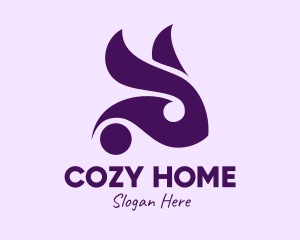 Purple Bunny Rabbit  logo design