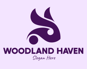 Woodland - Purple Bunny Rabbit logo design