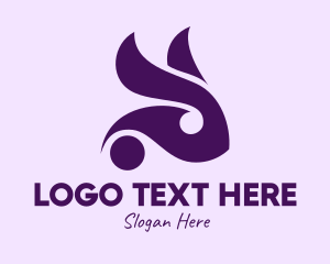 Purple Bunny Rabbit  Logo