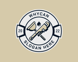 Plumbing Pipe Wrench Plunger Logo