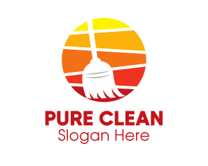 Broom Sweeper Cleaning logo design