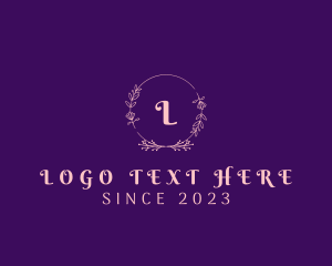 Text - Flower Floral  Wreath logo design