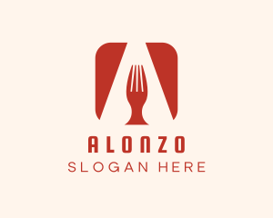 Letter A Fork logo design