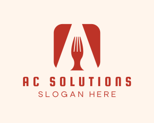 Letter A Fork logo design