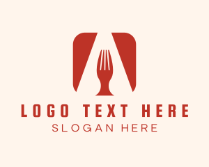 Hungry - Letter A Fork logo design