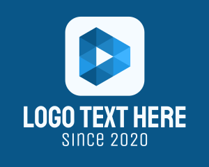 Icon - Blue Media Player Button logo design